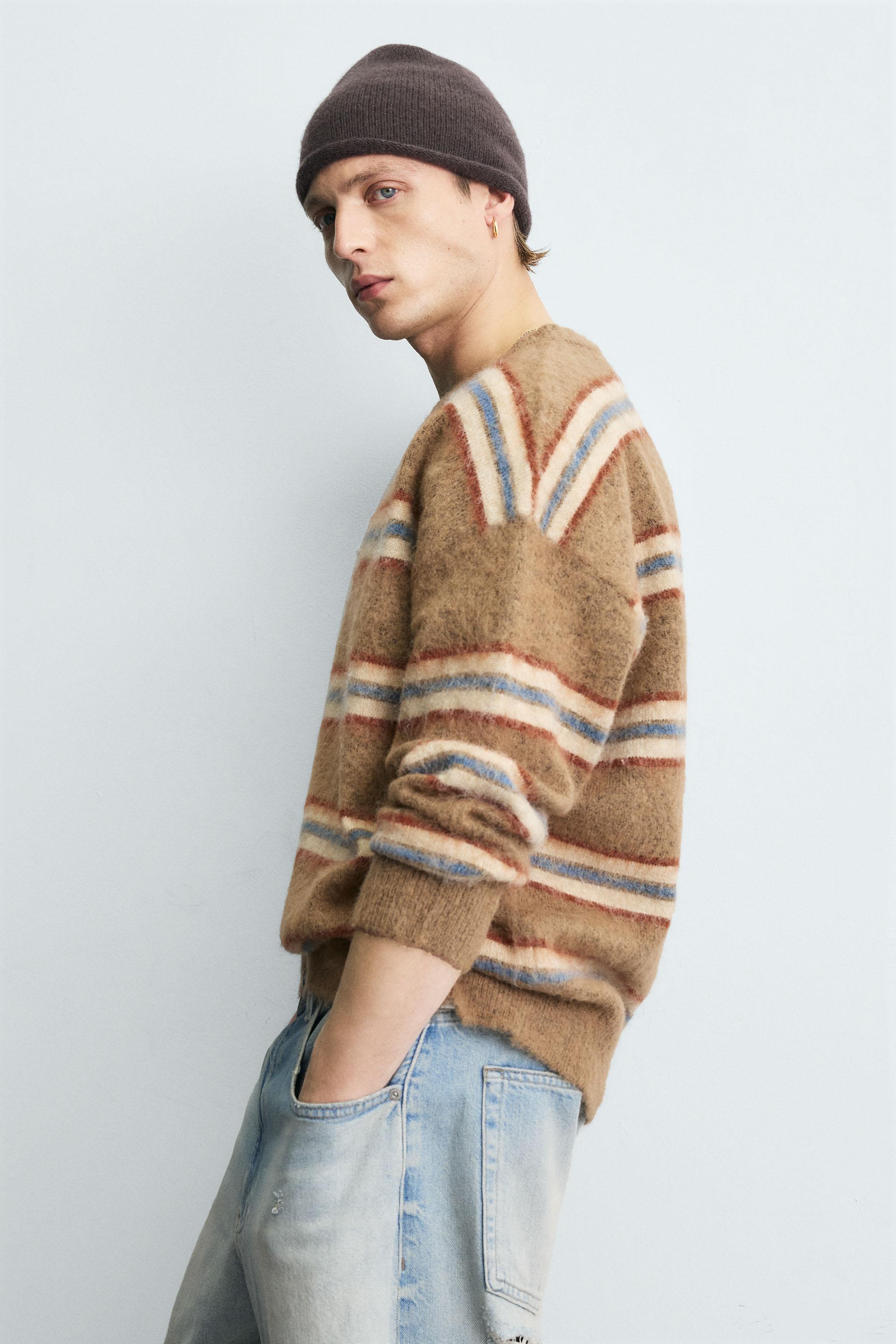 BRUSHED JACQUARD STRIPED JUMPER